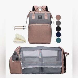 Gray and Pink Travel Backpack
